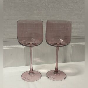 Our Place Wine Pinkish Glasses Goblets a Set Of 2 12Oz.